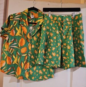 Bright Green and Orange Women's Set